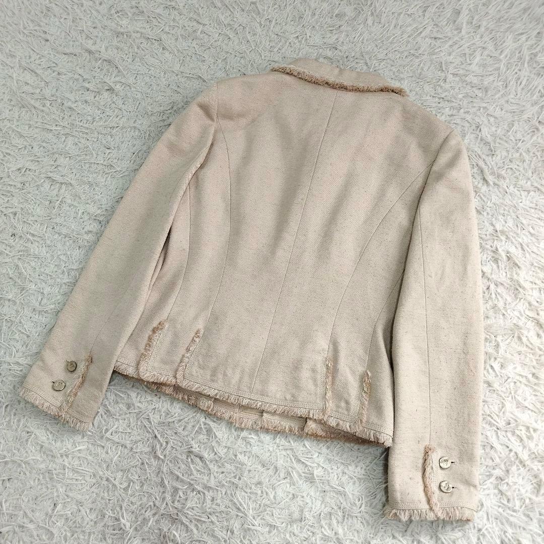 18047✨CHANEL ココマークボタン フリンジ ツイードジャケット