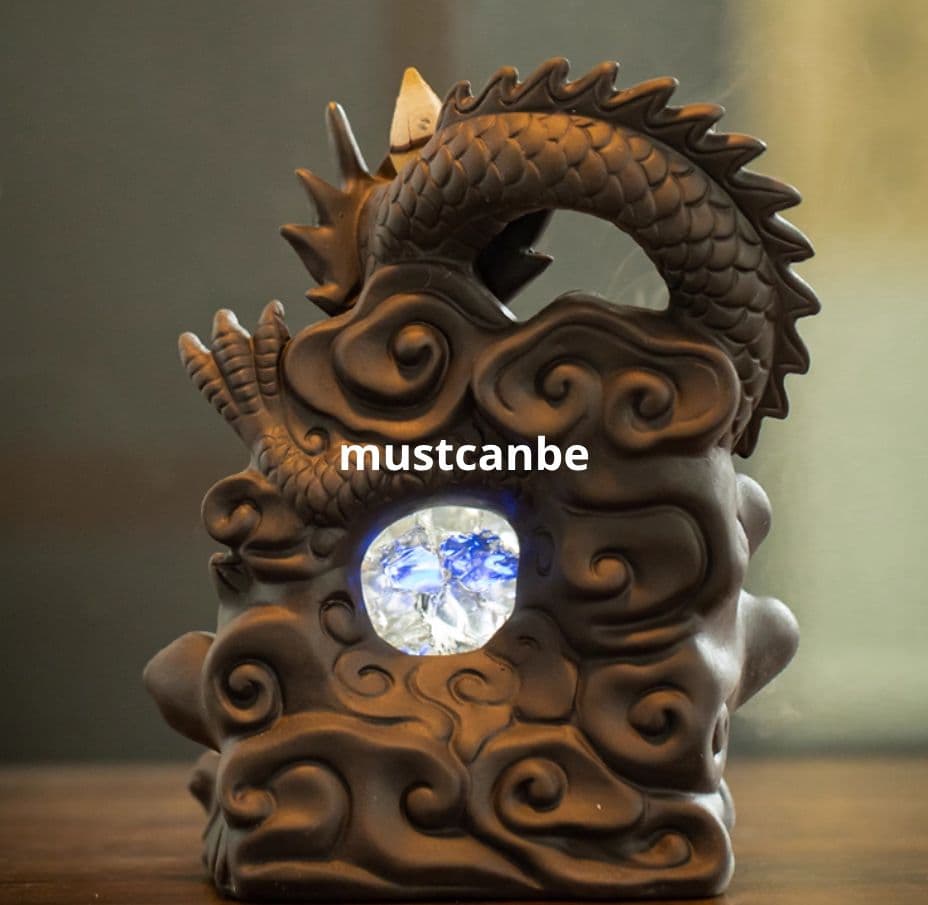 紫砂竜形倒香炉 室内 茶台 香薫炉 香道具 装飾品 工芸品 置物 未使用品