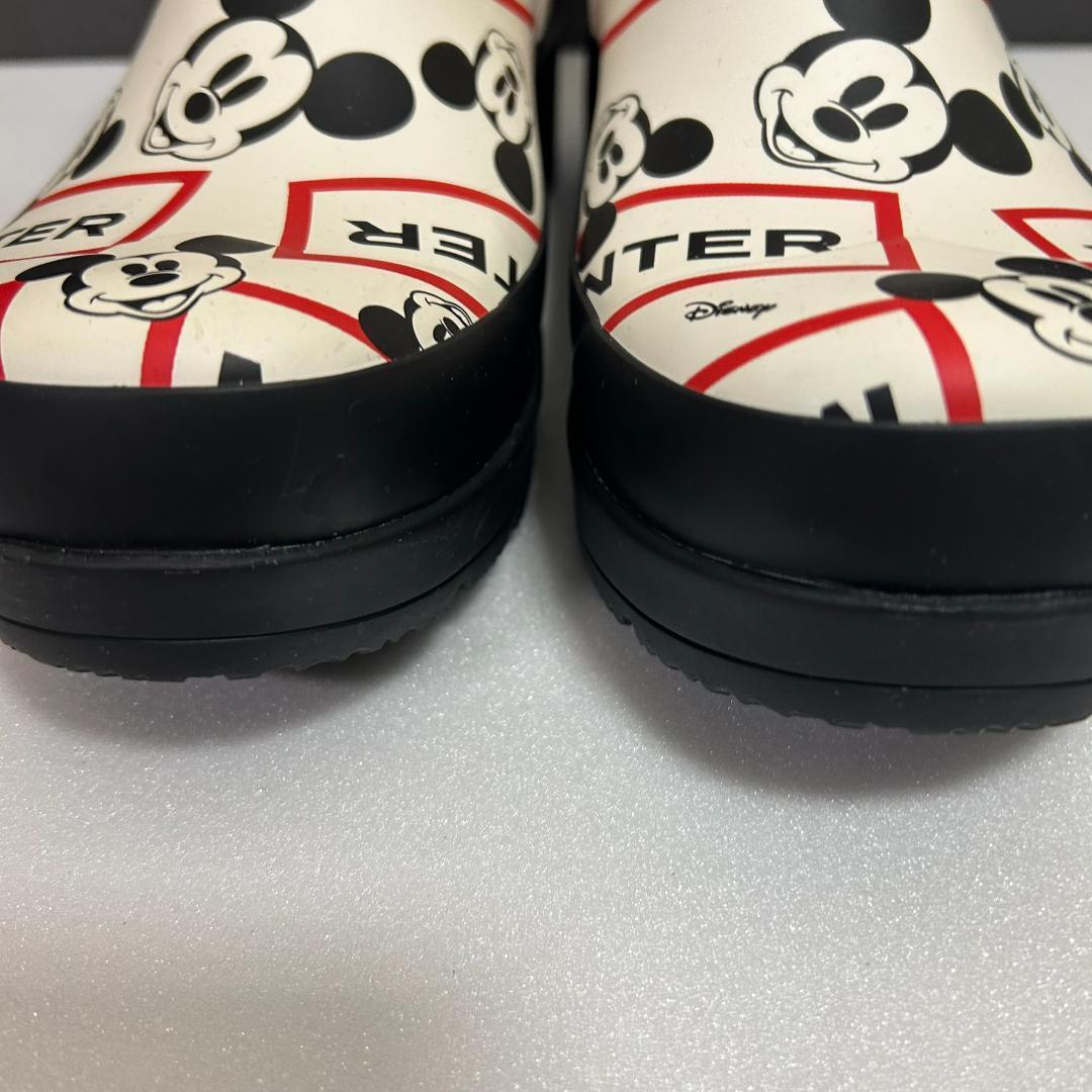 限定　美品　ハンター　ディズニーコラボ　レインブーツ　ミッキーマウス　白