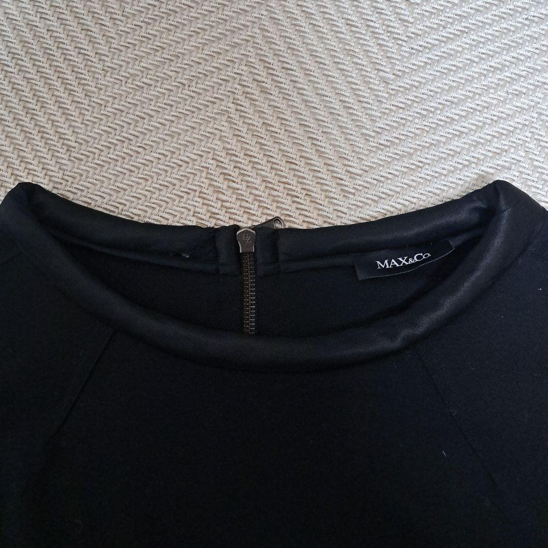 Max&Co 黒 七分袖 ワンピース L