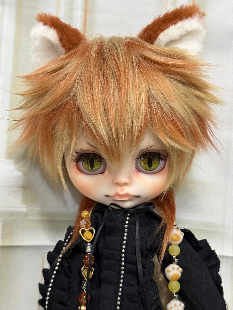セ*ン様 アイシードール本体男の子　ボアウィッグ　OF付き　茶オレンジ猫