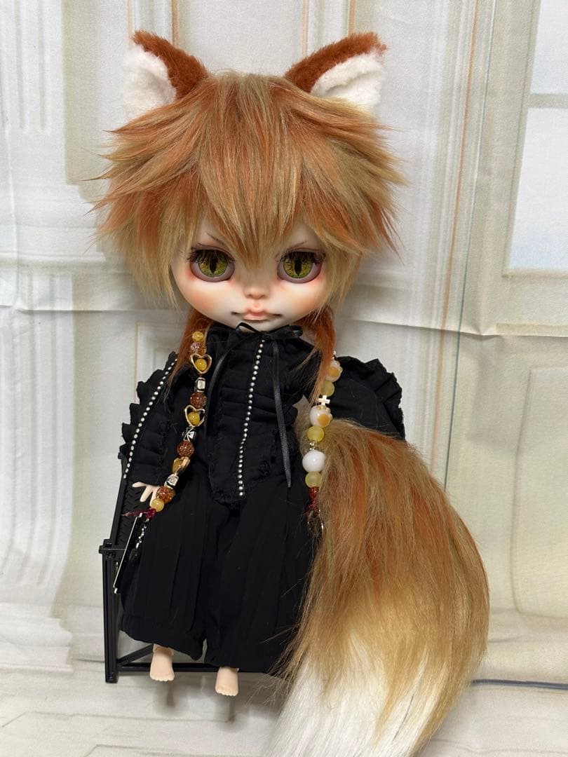 セ*ン様 アイシードール本体男の子　ボアウィッグ　OF付き　茶オレンジ猫