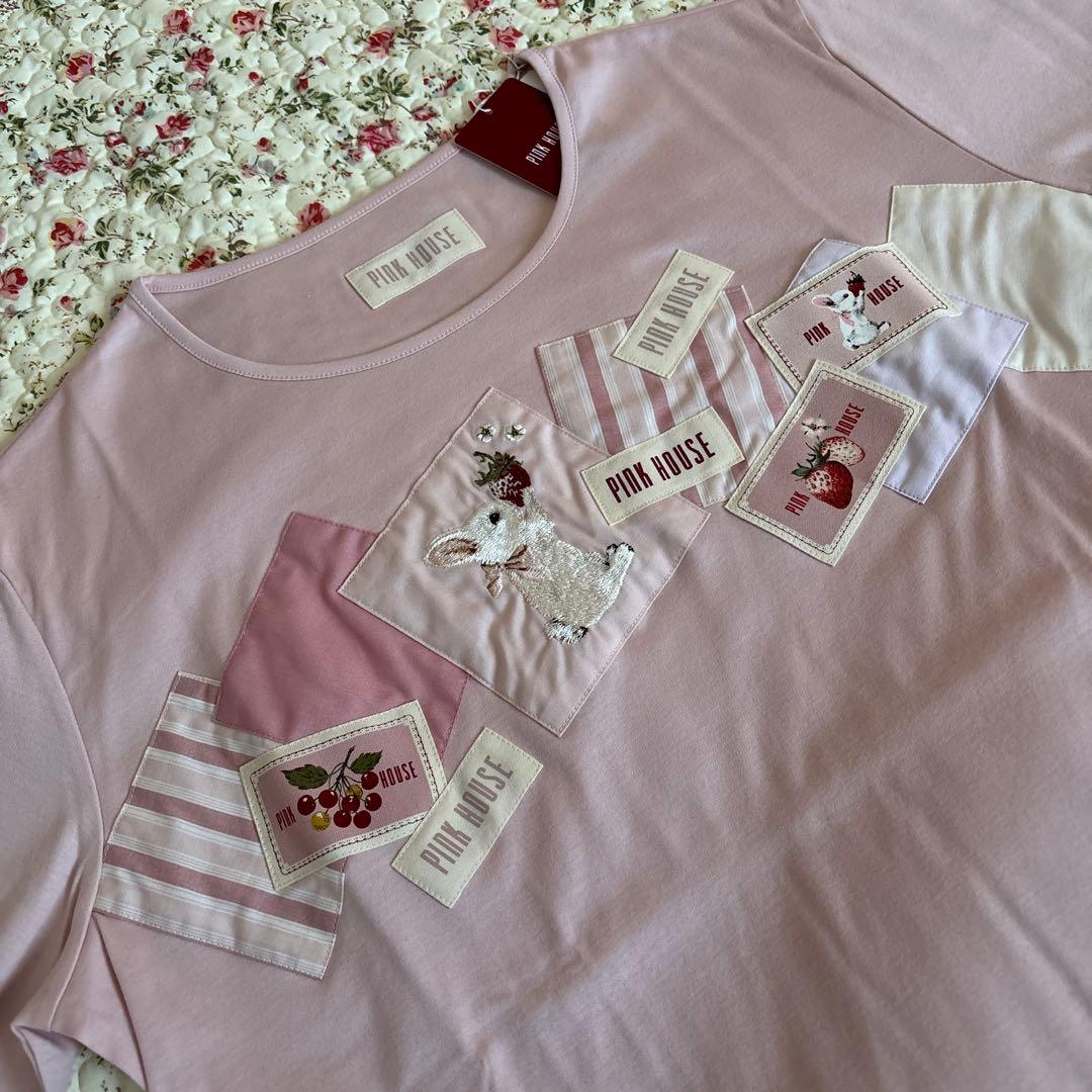 ♡新品未使用ピンクハウス スイーツスプリングバニー 刺繍アップリケ半袖カットソー