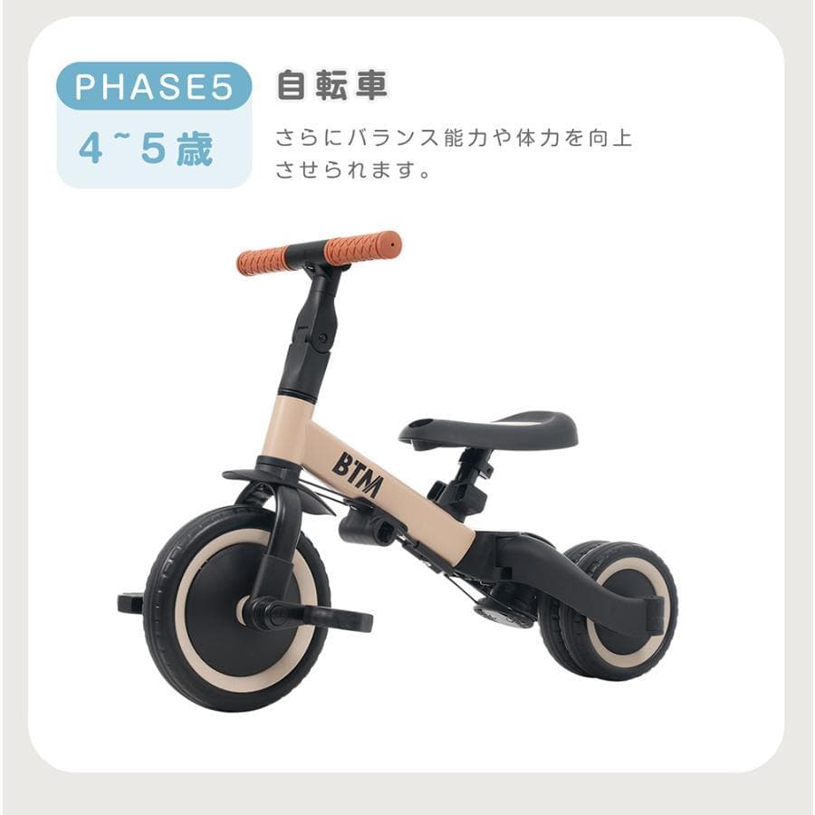 新品子供用三輪車 5in1 手押し棒 5way 3輪 ペダル付き1654-140