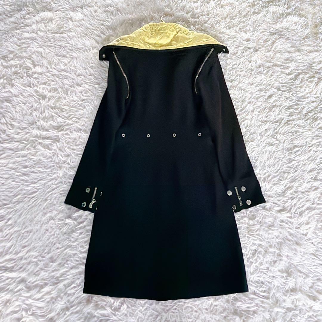 希少✨【D＆G】2wayヴィンテージ スナップボタン デザイン ロングコート 黒