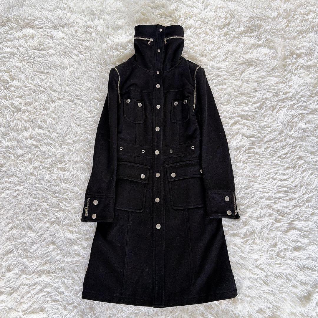 希少✨【D＆G】2wayヴィンテージ スナップボタン デザイン ロングコート 黒