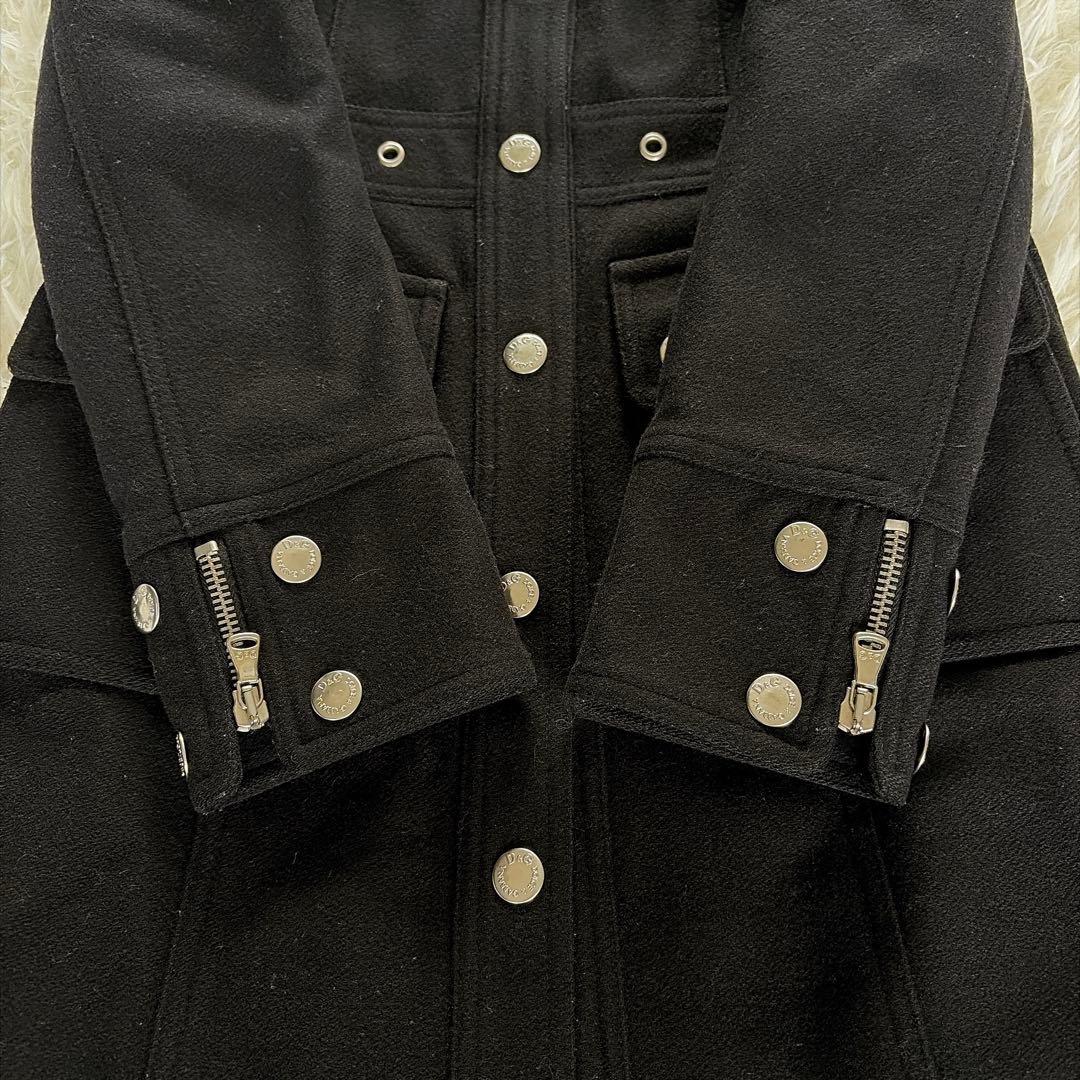 希少✨【D＆G】2wayヴィンテージ スナップボタン デザイン ロングコート 黒