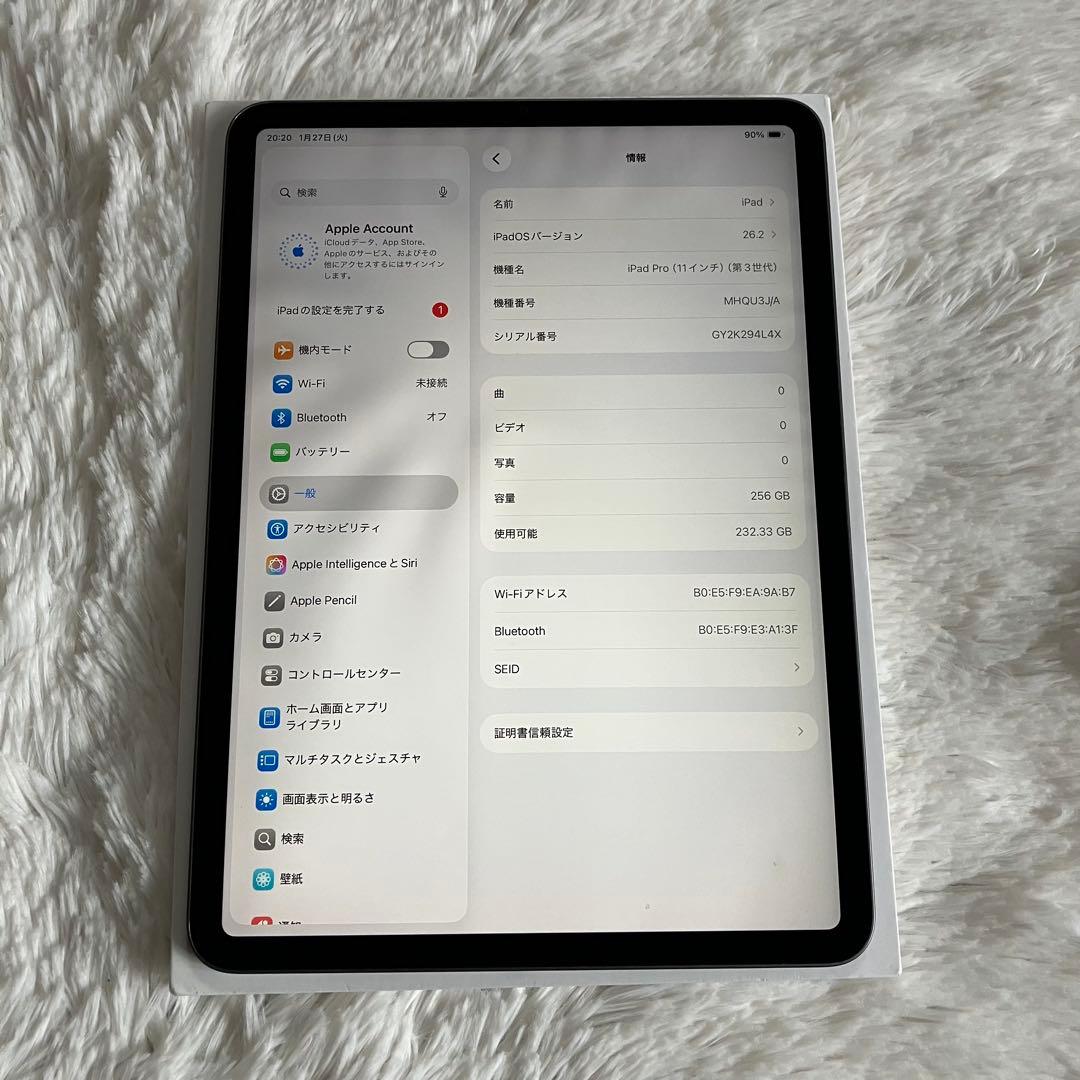 【早い者勝ち】iPad Pro 11 第３世代 256GB 【すぐ発送】