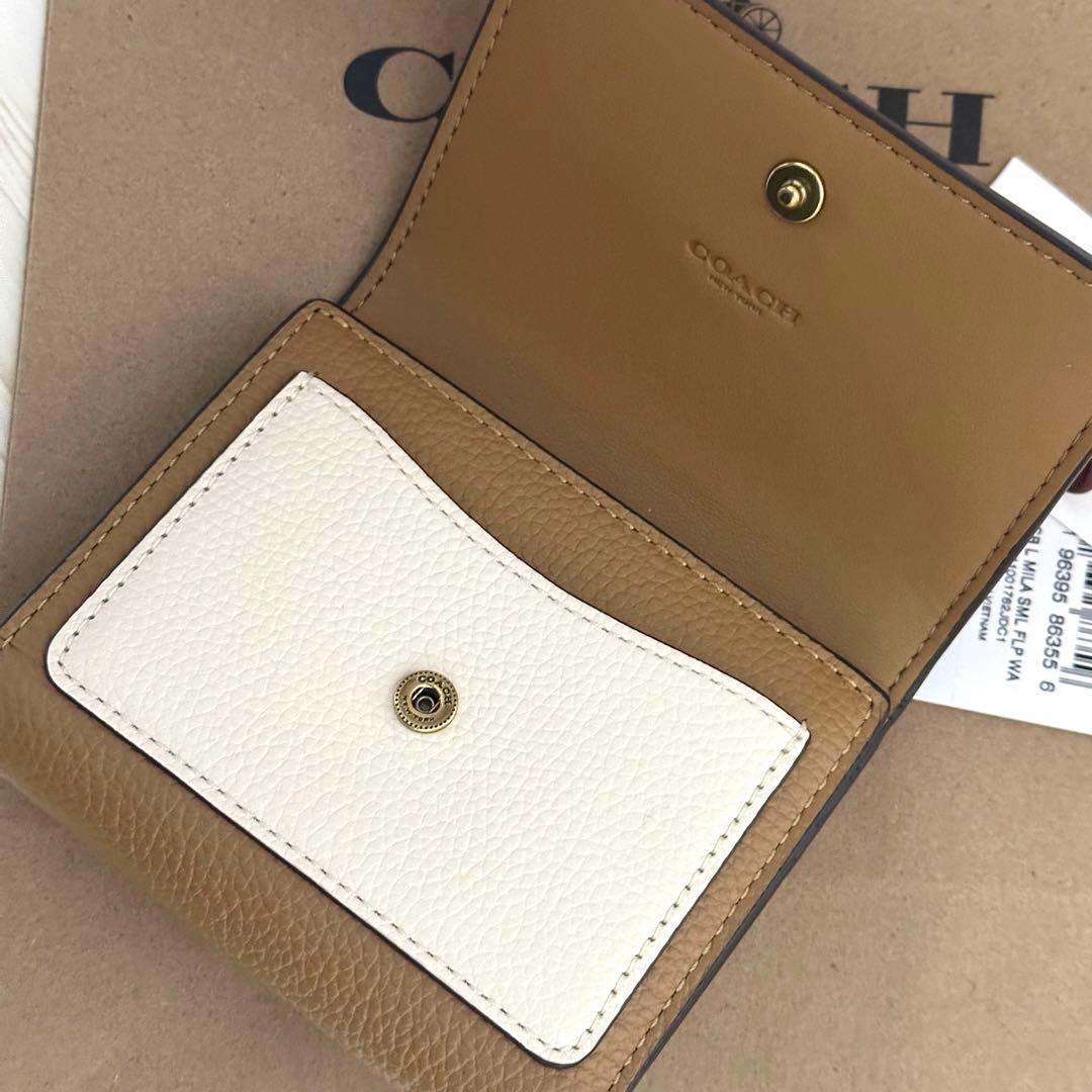限定品！新品　COACH　コーチ 折り財布 三つ折り財布 ブラック