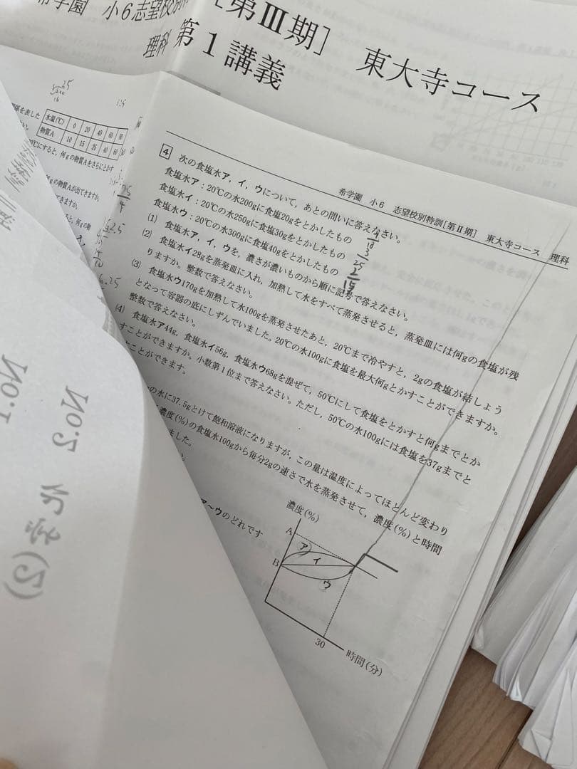 希学園 小6 東大寺学園中志望校別特訓 第I期/第Ⅱ期/第III期/第IV期