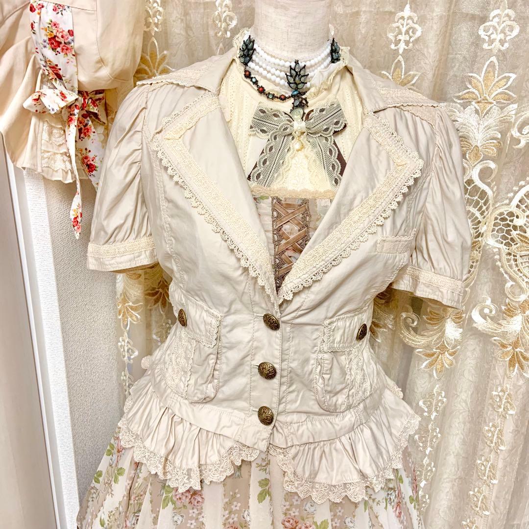 axes femme ペプラム半袖ジャケット　クラロリ　Y2K 森ガール　姫系