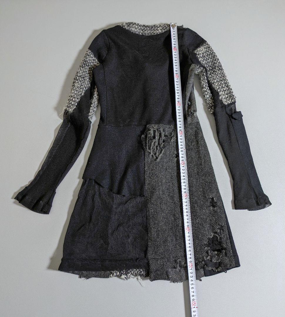 レア◎ノゾミイシグロ／ダメージ加工 アシンメトリー パッチワークカーディガン