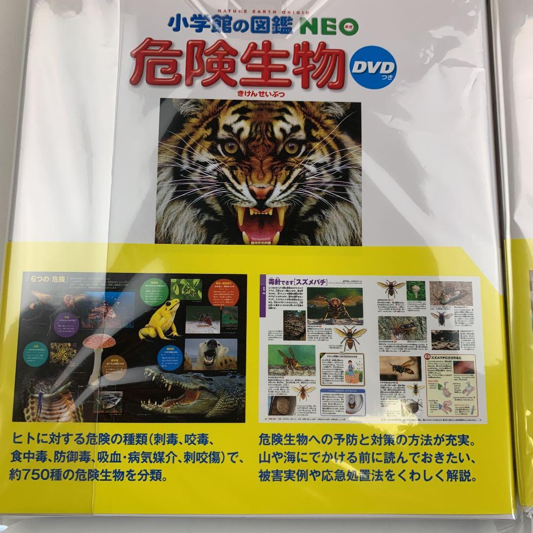 小学館の図鑑NEO 危険生物/乗りもの/恐竜/昆虫DVD付4冊セット未使用新品