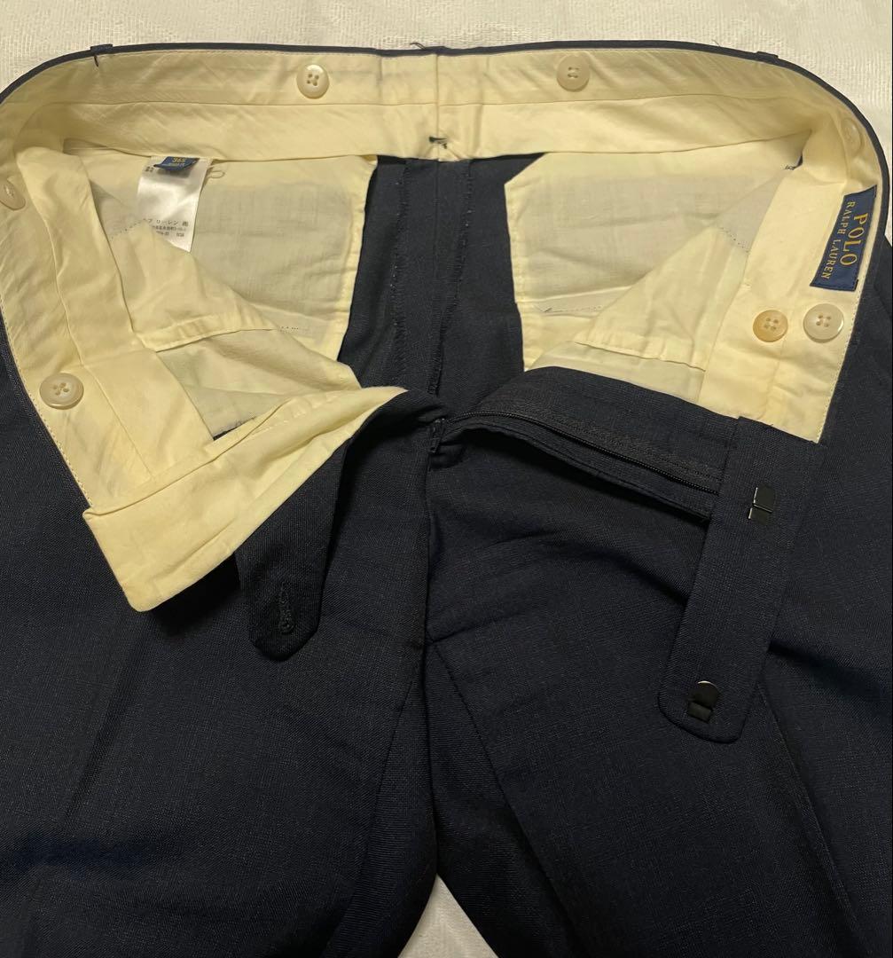 【美品/伊製】ポロラルフローレン スーツ 36S 濃紺 ウール100%