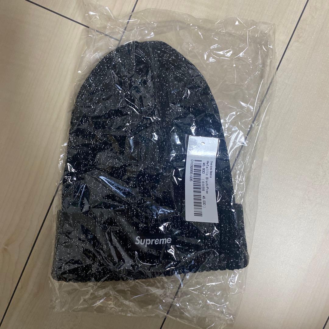 【新品未着用】Supreme　Overdyed　Beanie　メタリックブラック