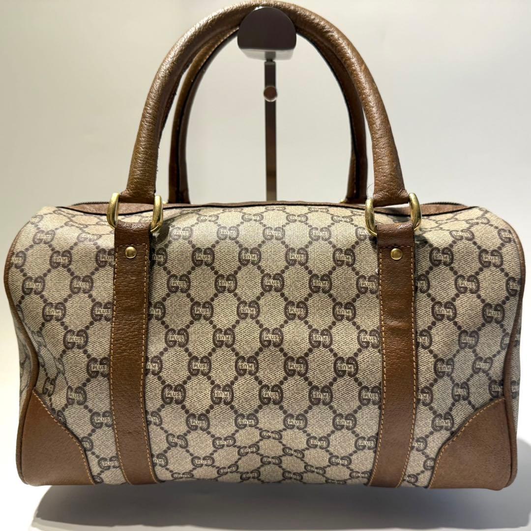 美品 オールドグッチ グッチプラス GGスプリーム ロゴ金具 ボストンバッグ