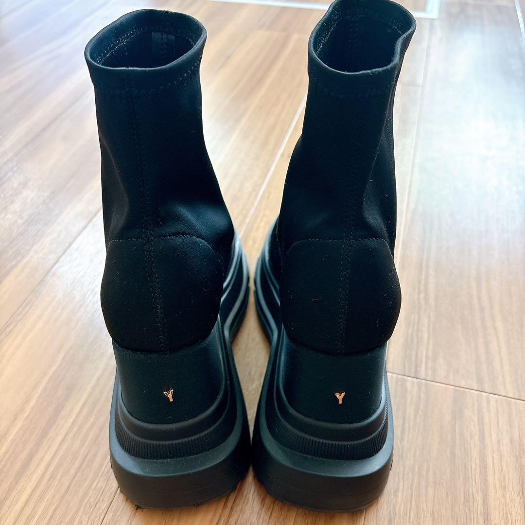 靴 TOKYO BLACK DOUBLE SNEAKER SHORT BOOTS M