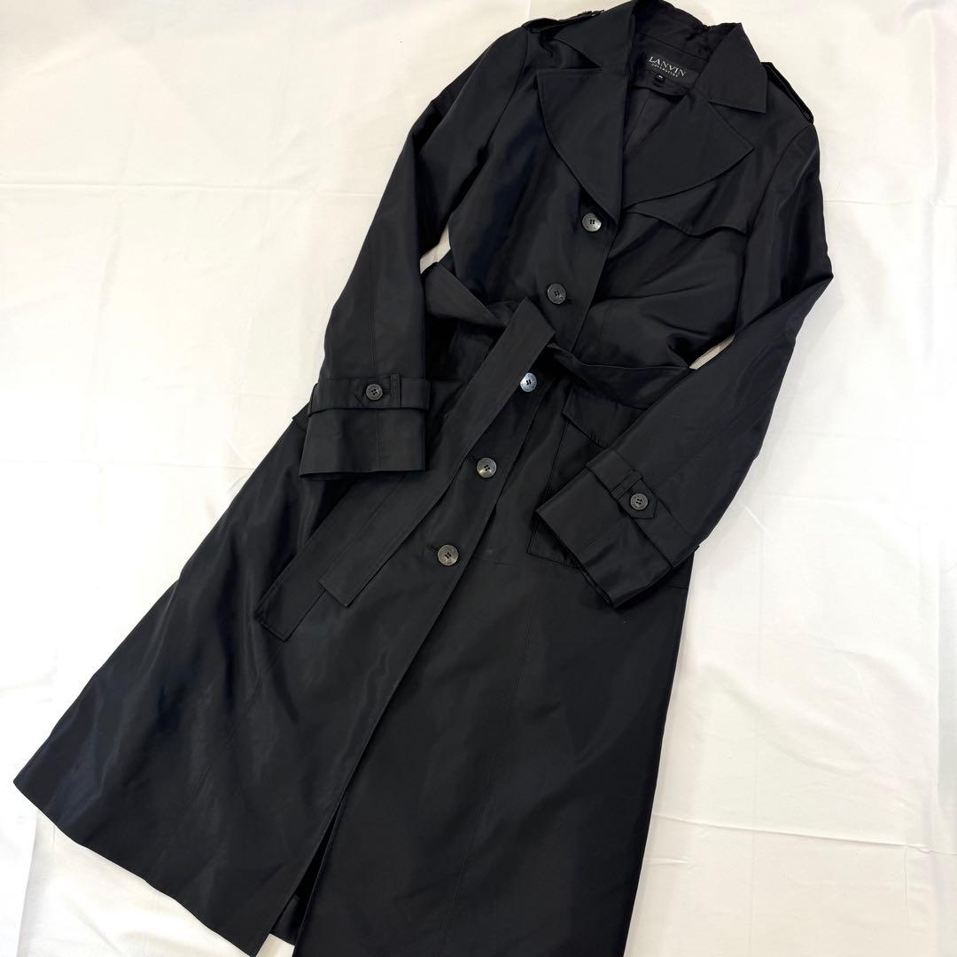 LANVIN COLLECTION トレンチコート 黒 38 M