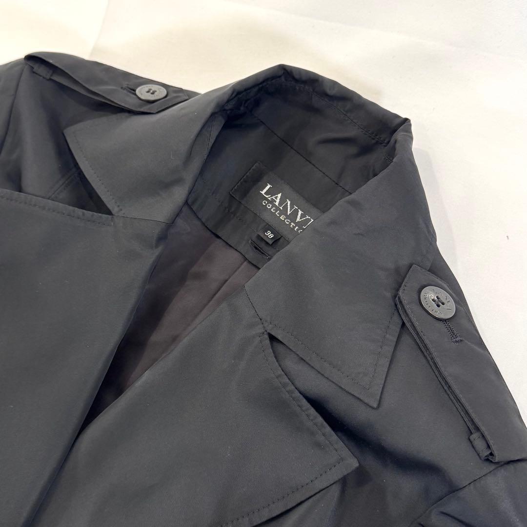 LANVIN COLLECTION トレンチコート 黒 38 M