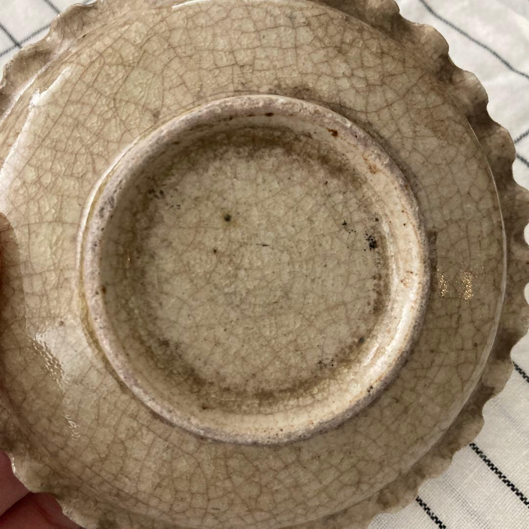 御深井焼　輪花小皿 Φ12.5cm 江戸中期頃