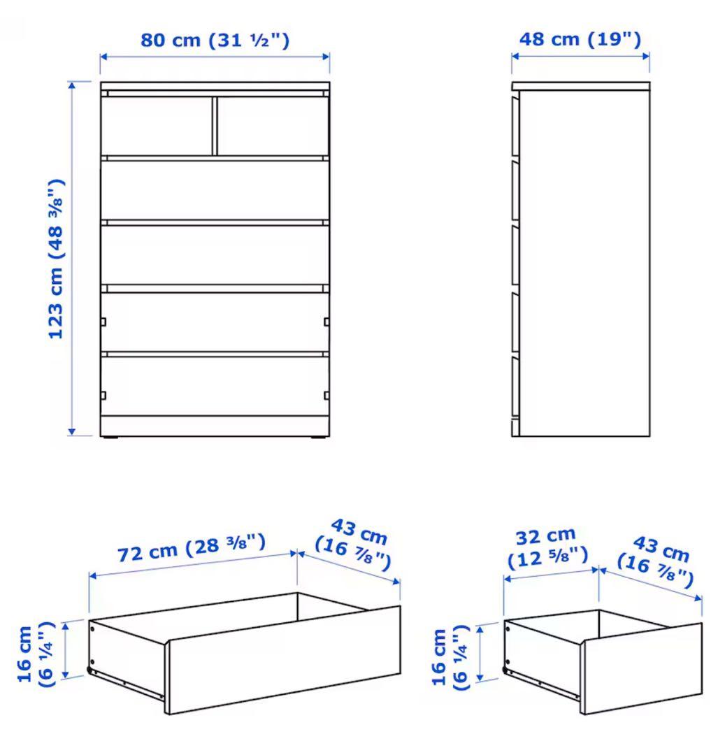 【期間限定出品】 IKEAイケアMALM マルム チェスト 引き出し