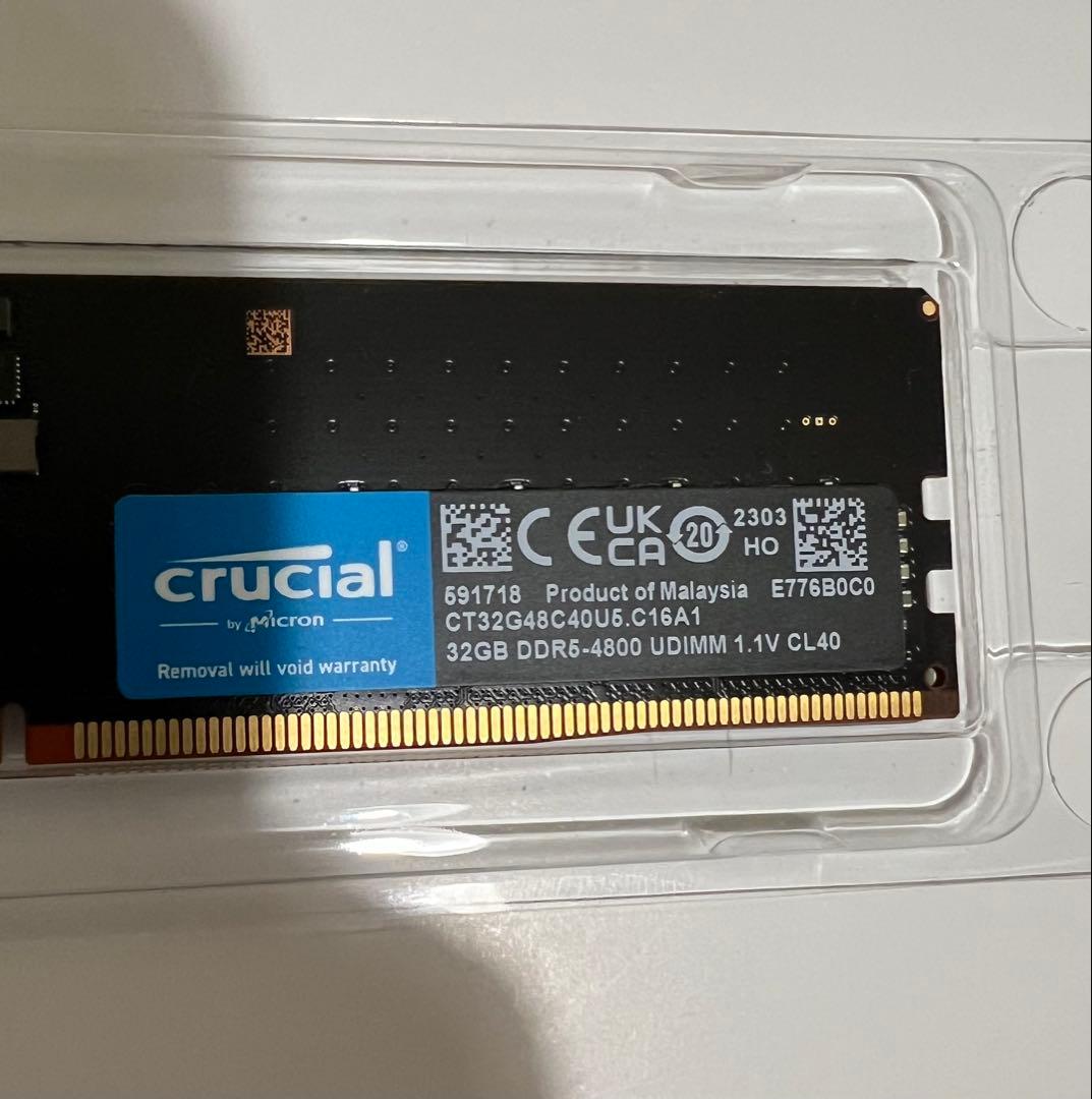 クルーシャル DDR5 4800 PC5-38400 32GB 1枚