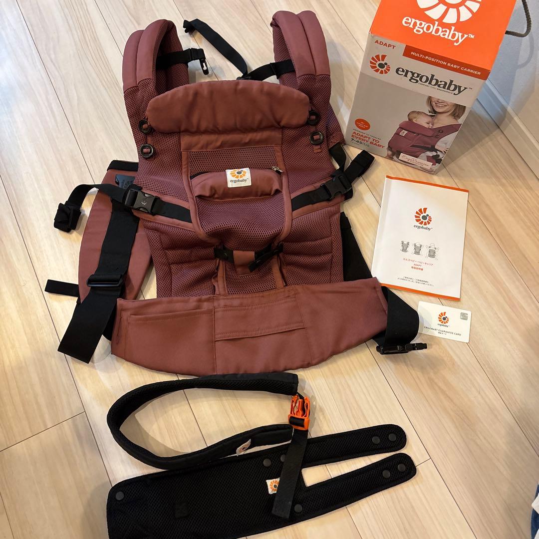 【美品】ergobaby アダプト メッシュ 抱っこ紐 バーガンディ