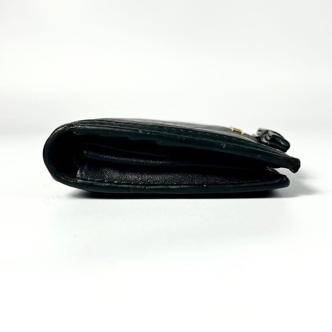 希少✨プラダ 二つ折り財布 リボン ヴィッテロムーブ レザー ロゴ金具 黒