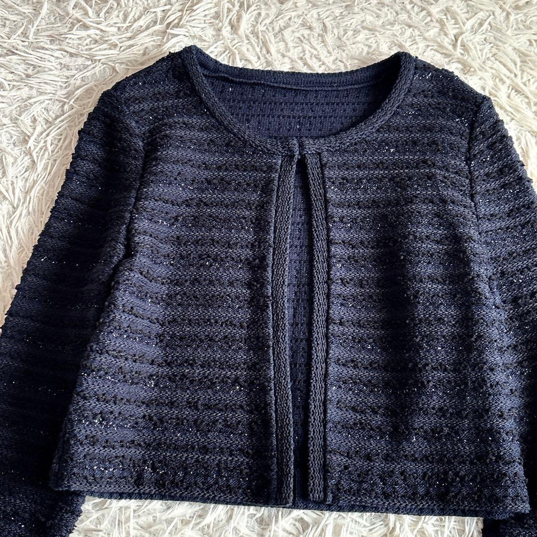 アナイ ANAYI ツイード ワンホック カーディガン アウター ジャケット38