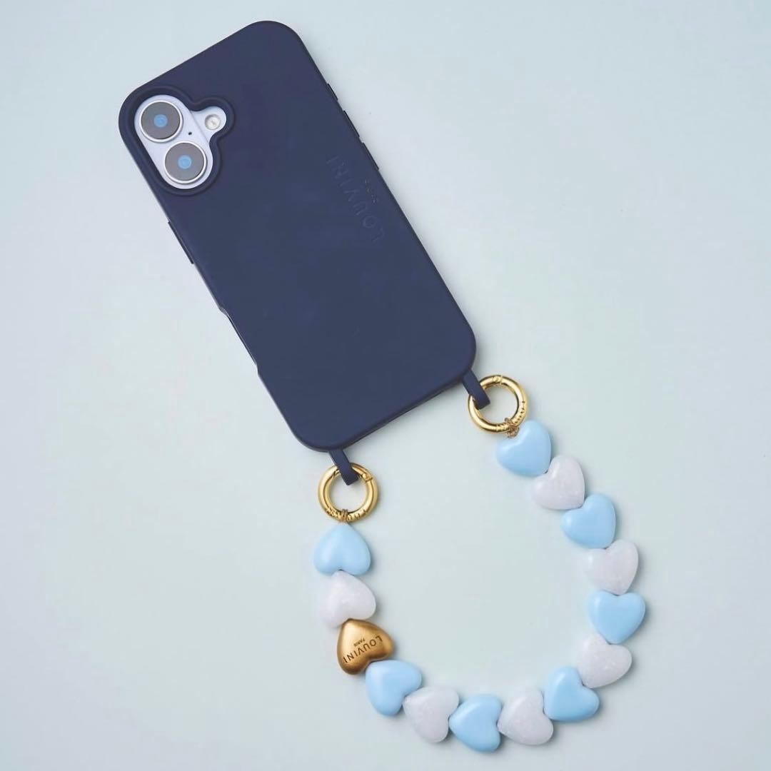 LOUVINI CUORE BLUE- WHITE ハート ハンドストラップ