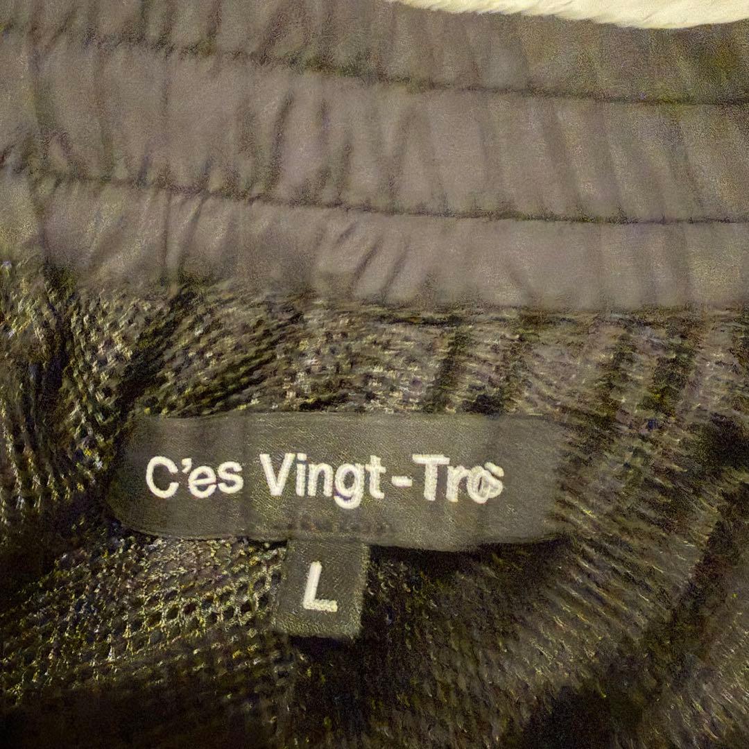 セバントゥア C'es Vingt-Trois トラックパンツ サイドボタン 黒