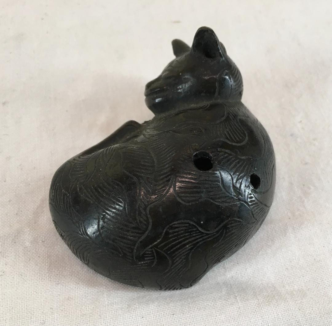 珍品！[猫・水滴・昼寝・おそらく銅]／金属製＝171ｇ