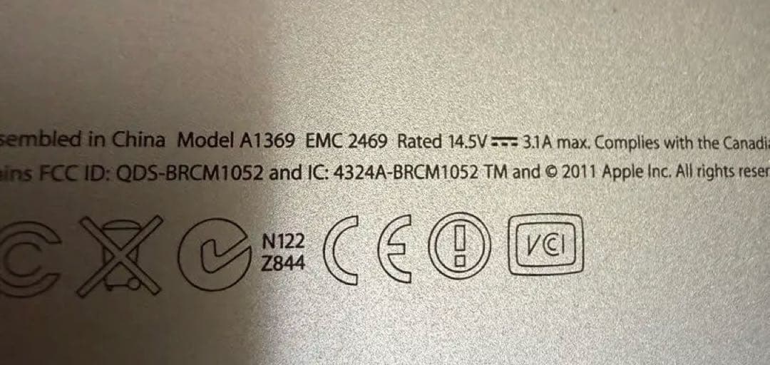 【訳あり】MacBook Air 13-inch/Corei5/SSD128GB
