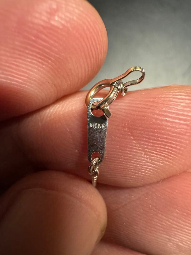 最終値下げ、即購入可！0.46ct K14WG クロスネックレス ベルエポック風
