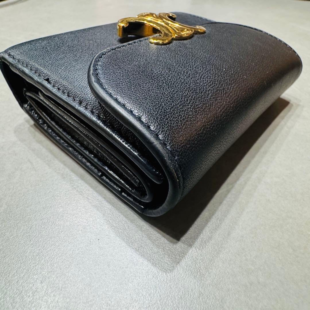 CELINE セリーヌ　スモールフラップウォレット　トリオンフ　ブラック