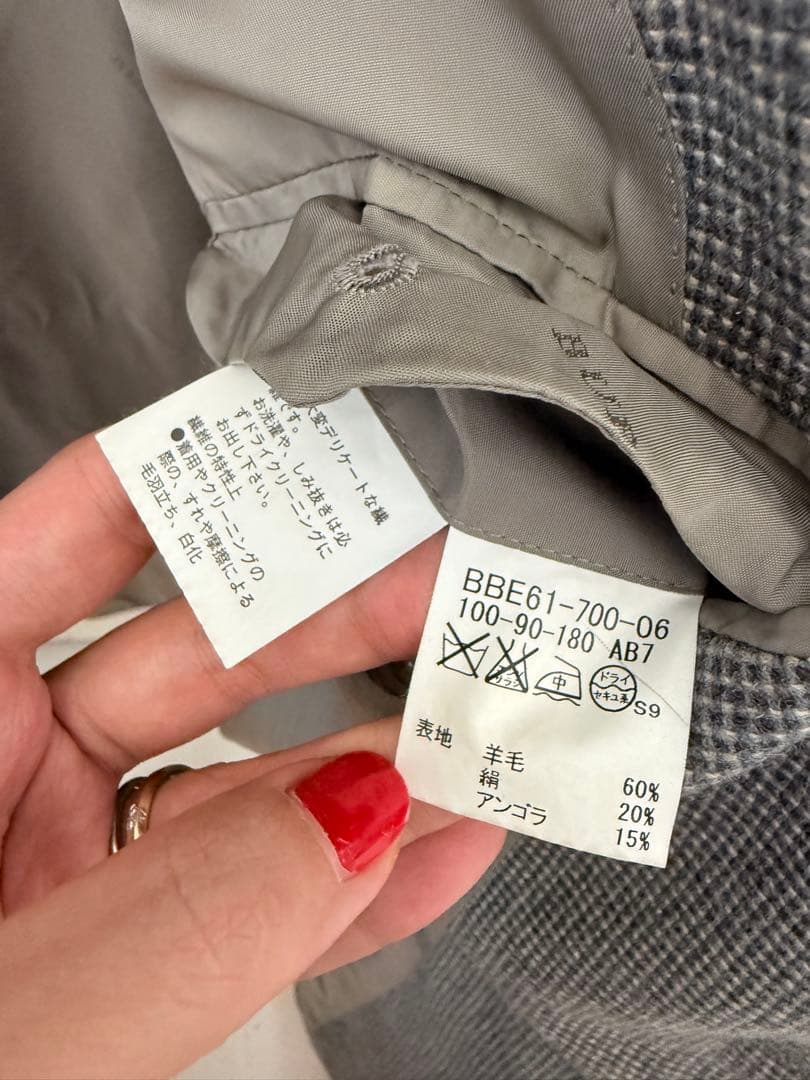 Burberry グレー チェック柄 ビジネスジャケット