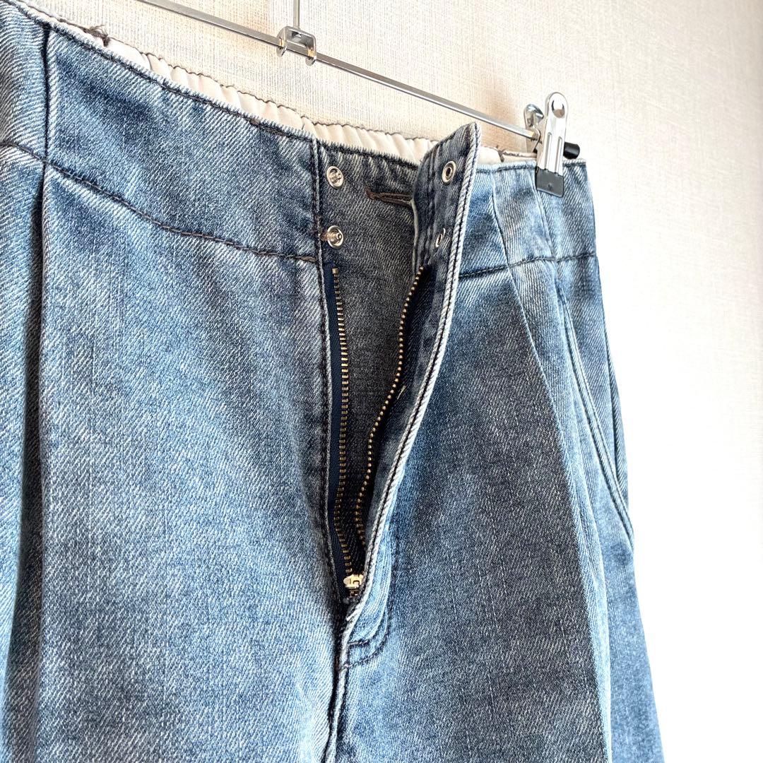 【美品】PASSIONE パシオーネ38 M 裏起毛デニムパンツ
