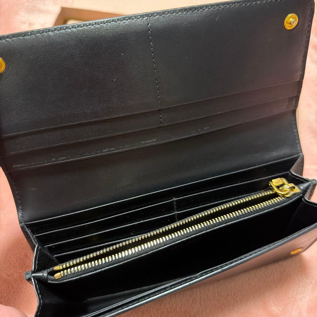 miumiu ミュウミュウ 長財布 黒 リボン