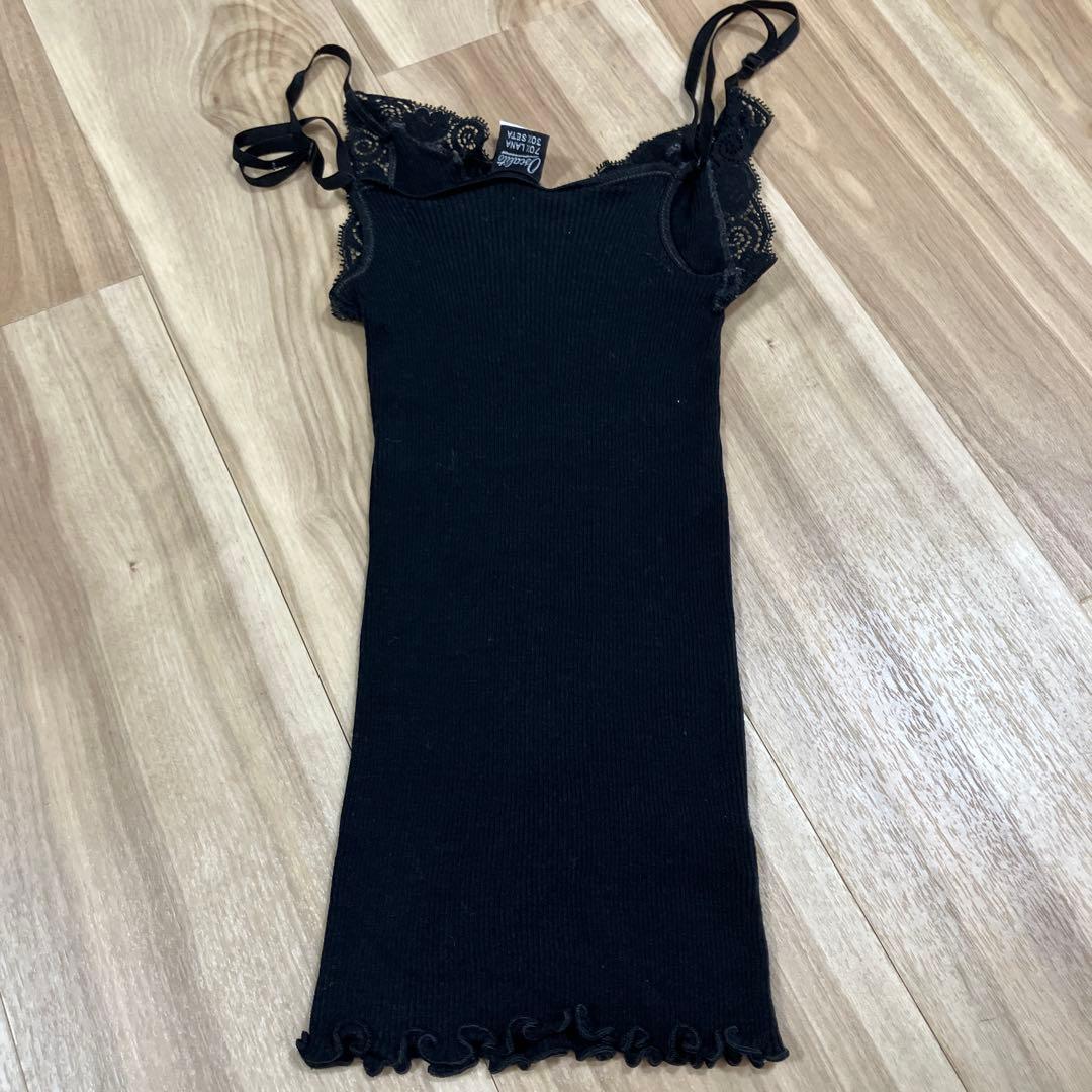 最終価格【美品】OSCALITOシルク混 キャミソール ブラック イタリア製