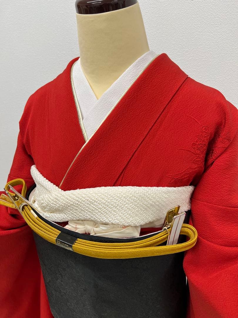 刺繍入り　色無地　振り袖　フルセット　別誂長襦袢　服部袋帯　成人式　鉾　800