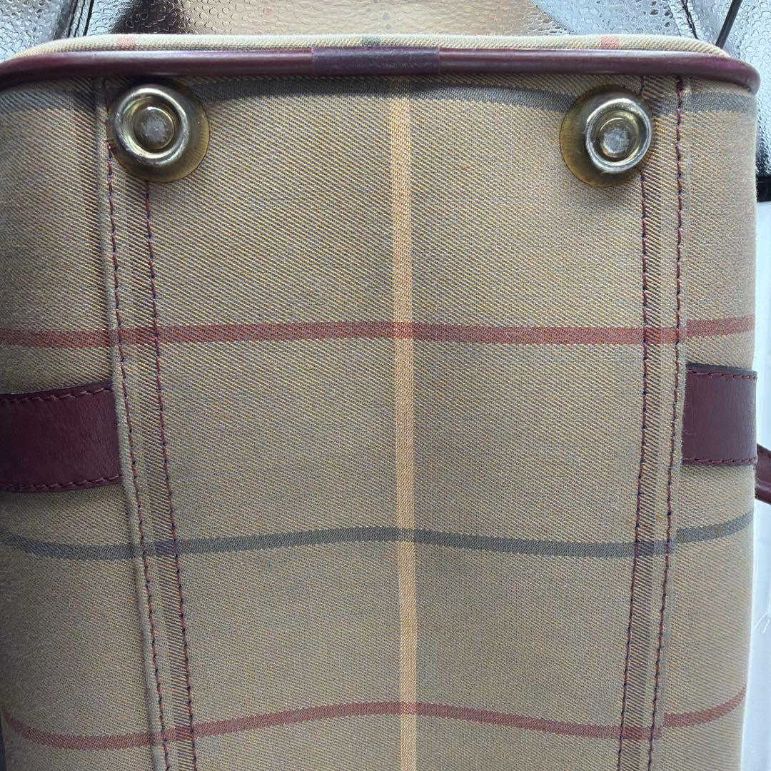 【Burberrys】キャンバス×レザー メガチェック ハンドボストンバッグ