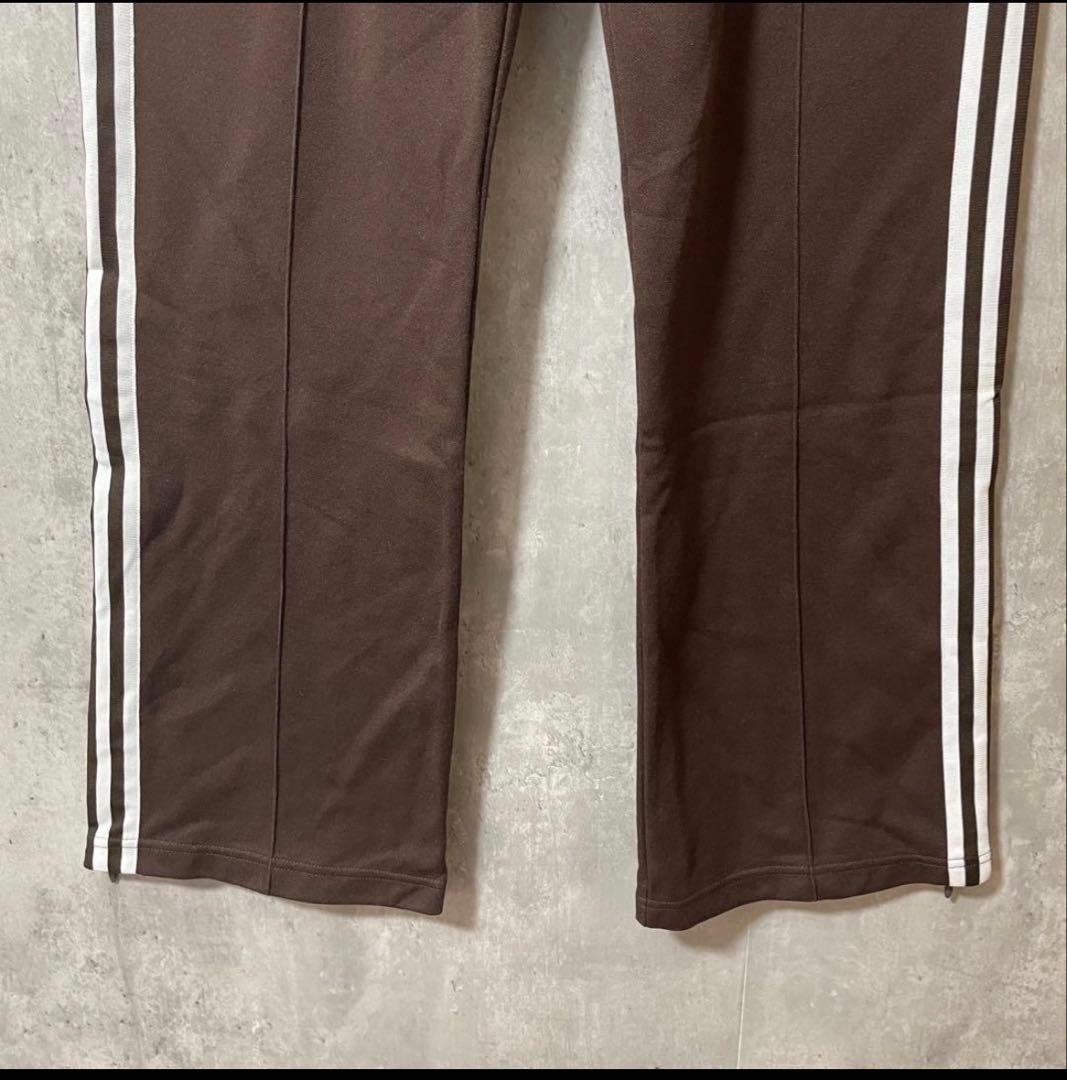 古着adidas トラックパンツ ブラウン　フレア　万国旗タグ90s80s00s
