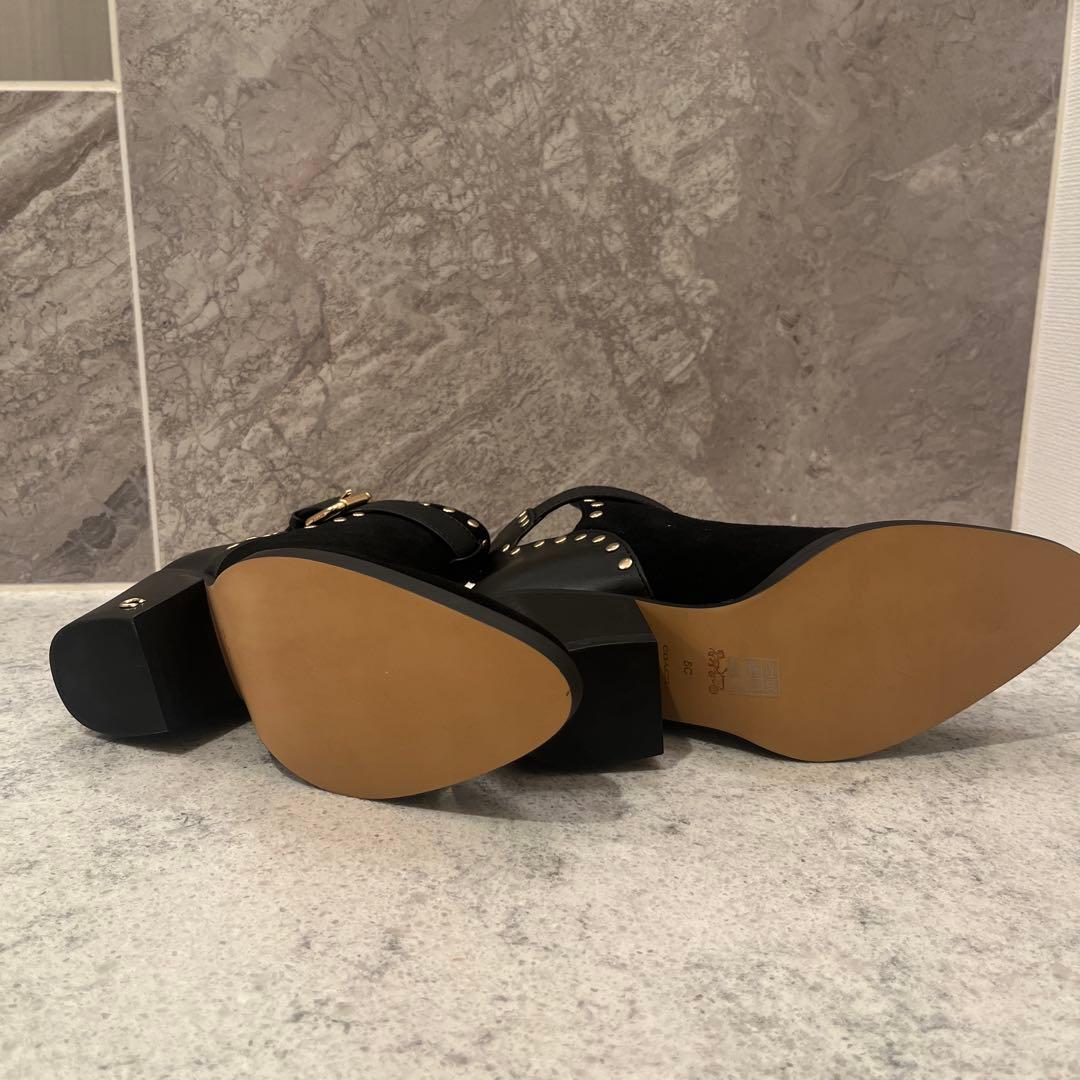 COACH スタッズ付き ブラックブーティ US 5