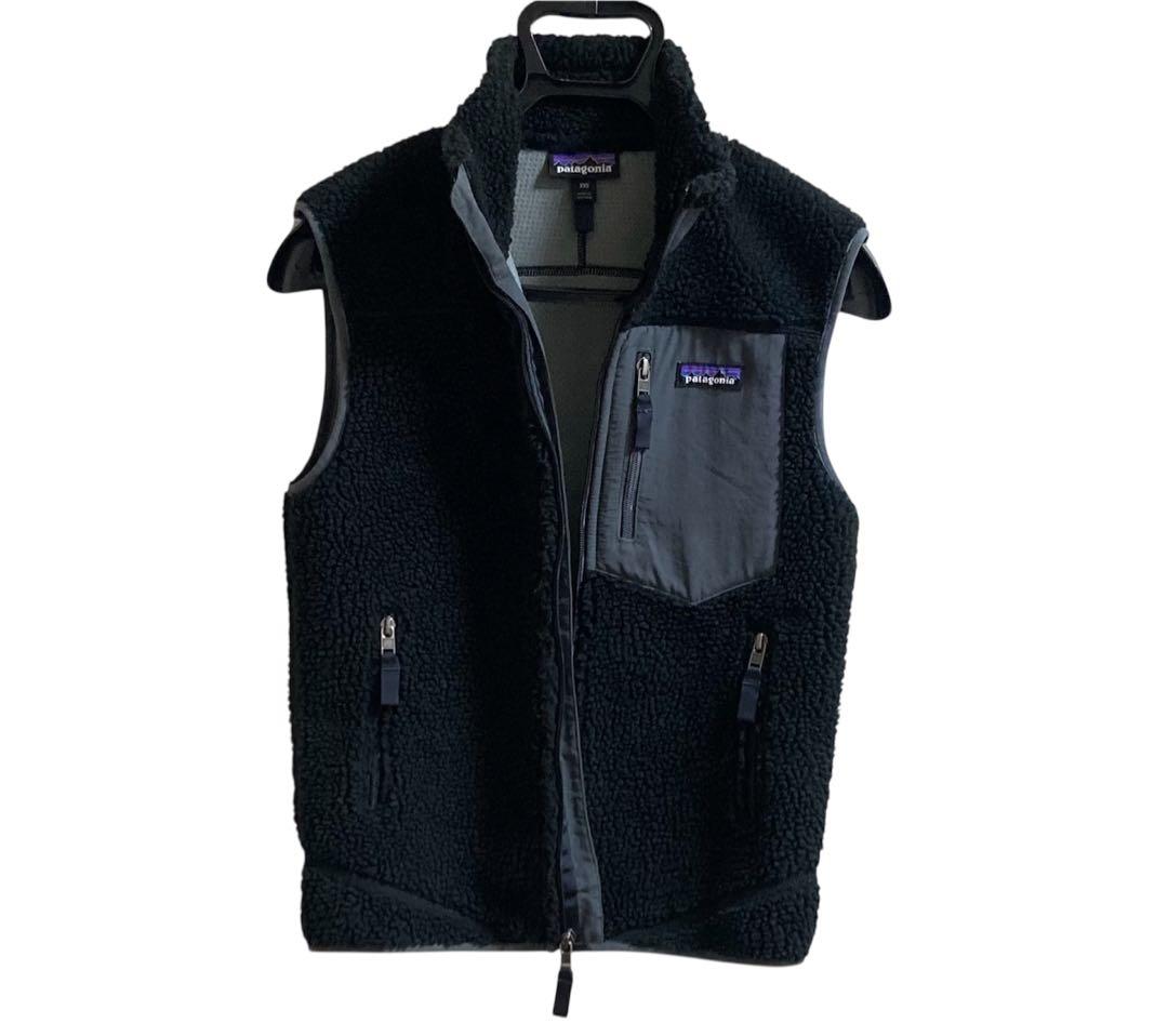 patagonia レトロXベスト ブラック/グレー XXS