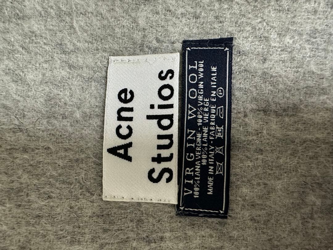 Acne Studios グレー フリンジ マフラー　旧タグ　アクネ