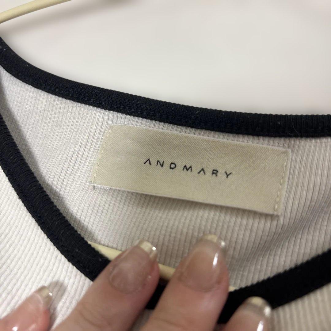 ANDMARY Alma ribbon tops Tシャツ