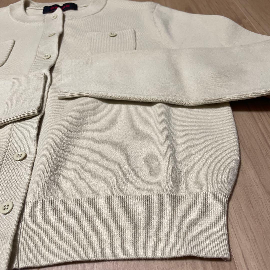 CABaN コットンカシミヤ クルーネックカーディガン xs ベージュ
