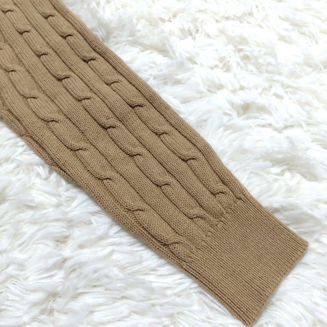 近年 ポロラルフローレン カーディガン ケーブルニット コットン ポニー刺繍 M