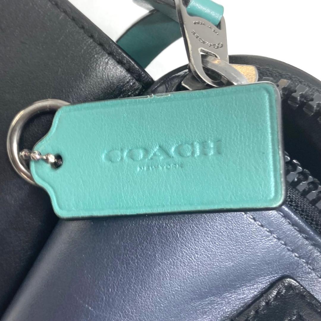 COACH コーチ ボディバッグ ウエストポーチ レザー　ブラック　ネイビー