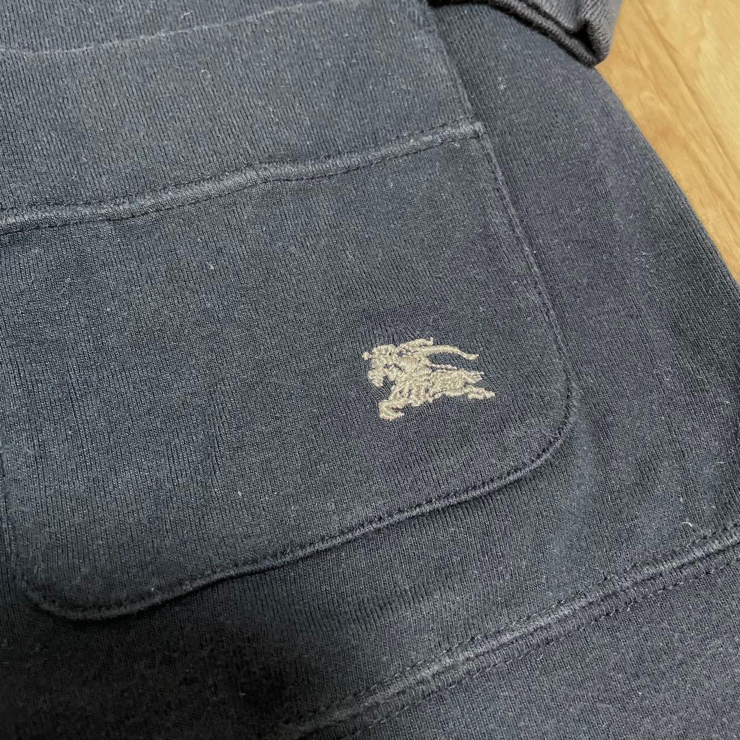 BURBERRY カーディガン ネイビー ホースマーク バックロゴ ポケット 綿